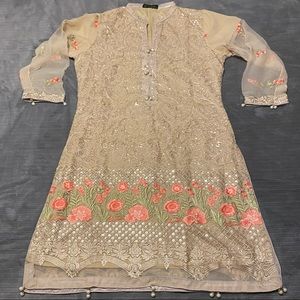 Pakistani Gold Salwar Kameez